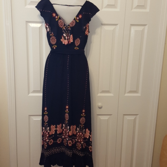 Faux wrap navy maxi M - Picture 5 of 10
